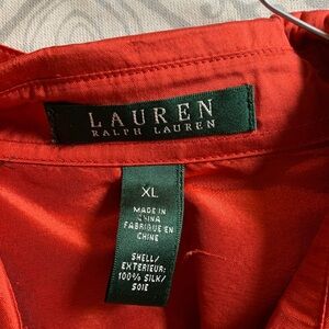 What beats 100 percent silk? Enjoy the luxury w Lauren/ Ralph Lauren blouse